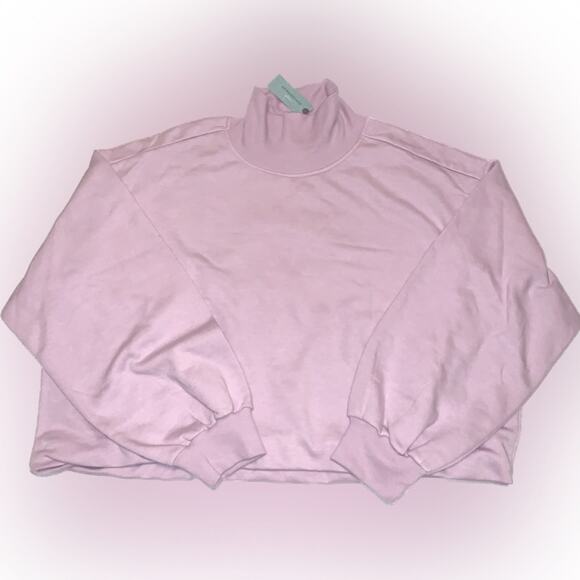 PILCRO ANTHROPOLOGIE PLUS Drop Shoulder Sweatshirt Bubble-Hem Lavender Sz. 1X - Picture 1 of 15